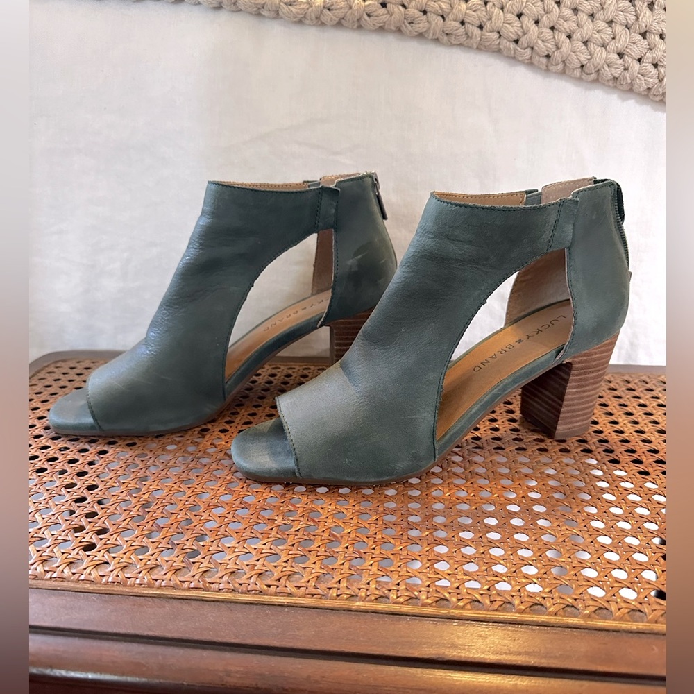 Lucky Brand Udine Open Toe Booties - Size 8